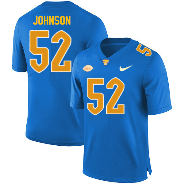 Men #52 Nahki Johnson Pitt Panthers College Football Jerseys Sale-Royal